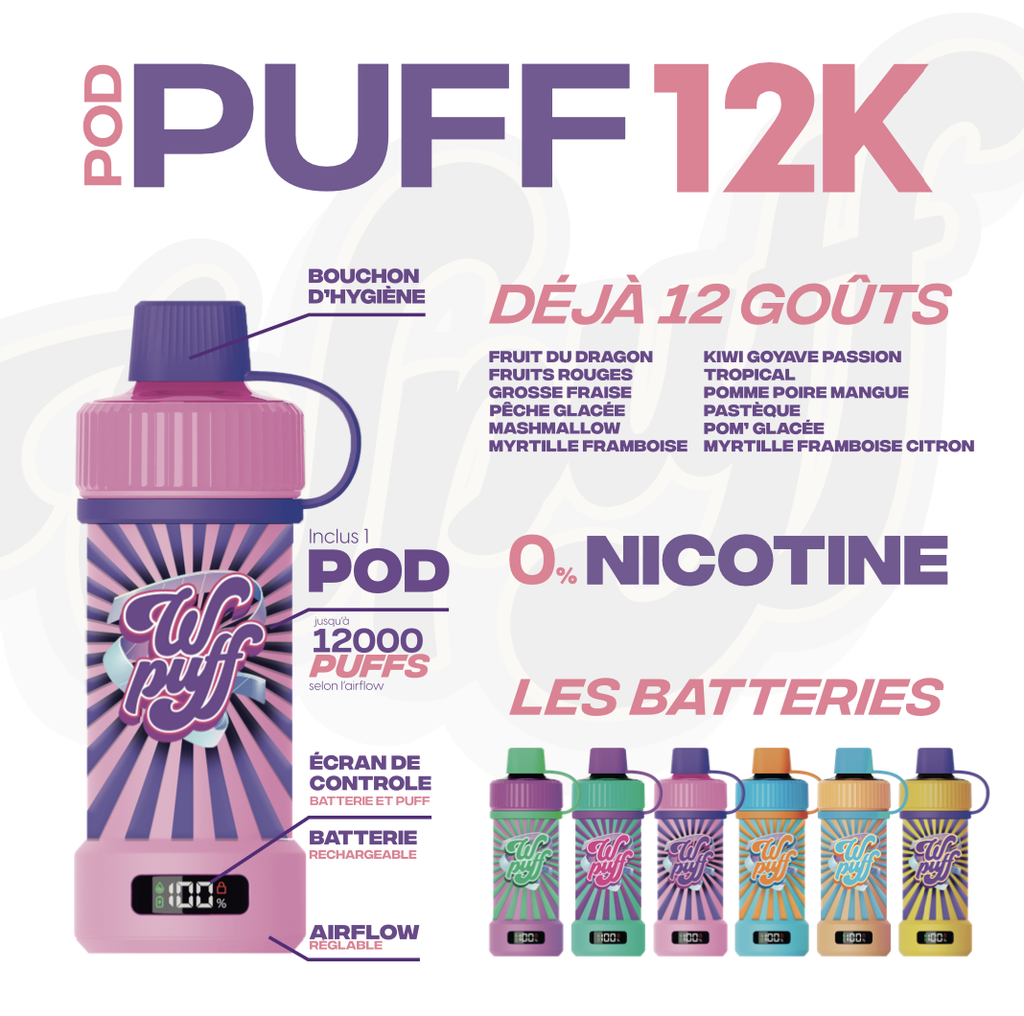 Wpuff 12K - Carte des saveurs