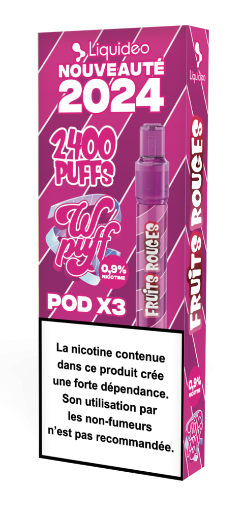 Wpuff Pod 2.0 - 1 batterie + 3 pods Fruits Rouges x10