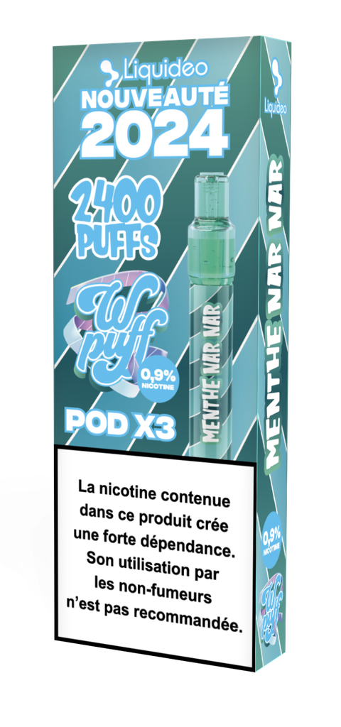 Wpuff Pod 2.0 - 1 batterie + 3 pods Menthe Nar Nar x10