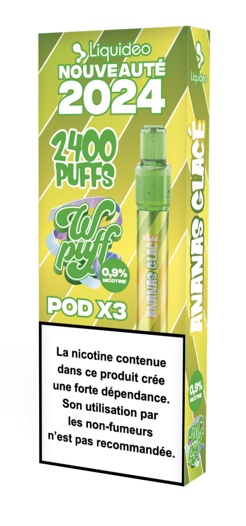 Wpuff Pod 2.0 - 1 batterie + 3 pods Ananas Glacé x10