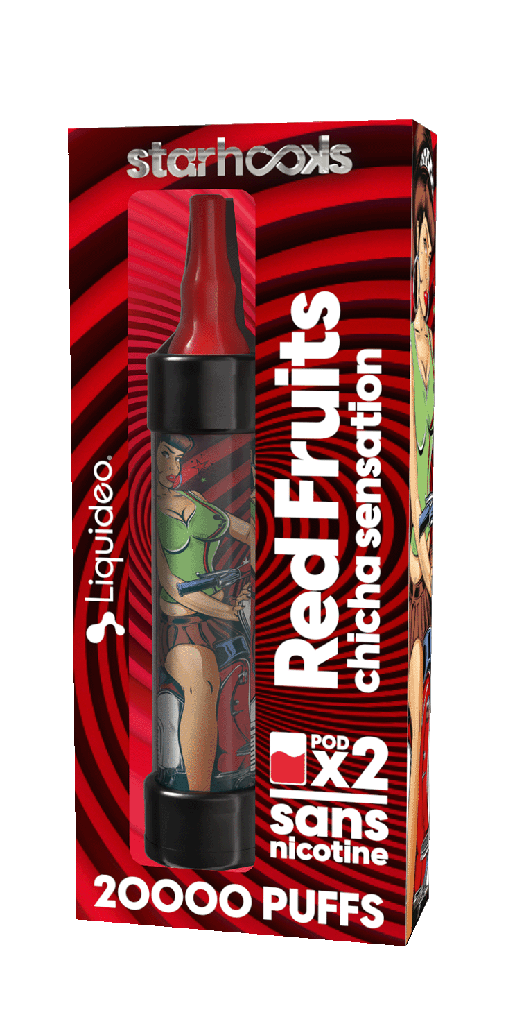 Starhooks Chicha 20 000 Puffs - 1 batterie + 2 pods Red Fruits x1