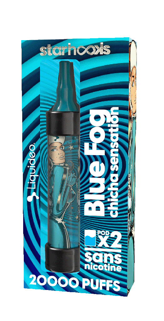 Starhooks Chicha 20 000 Puffs - 1 batterie + 2 pods Blue Fog x1